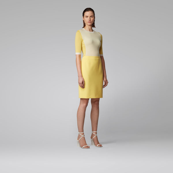 BOSS - Maglia Franna - 100% lana vergine - giallo e crema