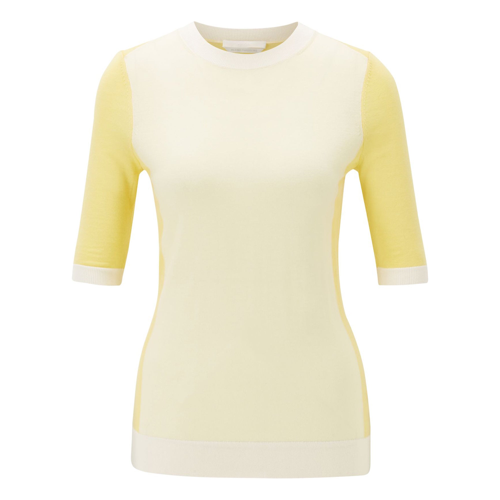 BOSS - Maglia Franna - 100% lana vergine - giallo e crema