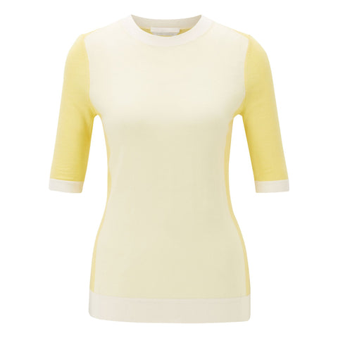 BOSS - Maglia Franna - 100% lana vergine - giallo e crema