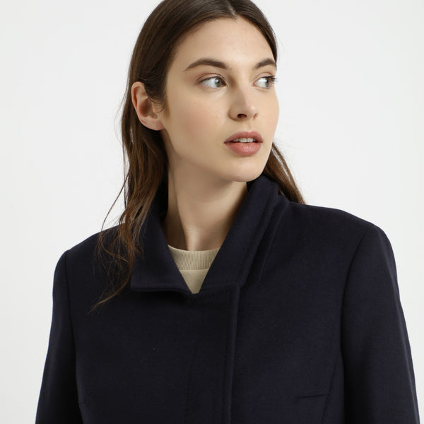 BOSS - Cappotto Cetiva - lana vergine - blu scuro