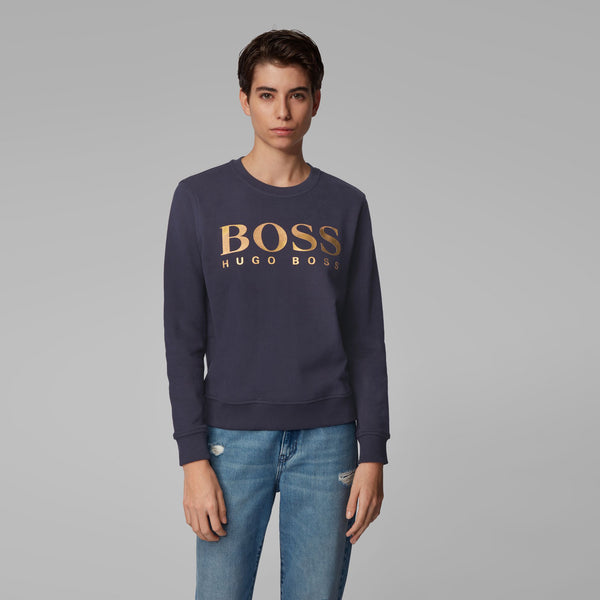 BOSS - Felpa Tastitch - 100% cotone - blu