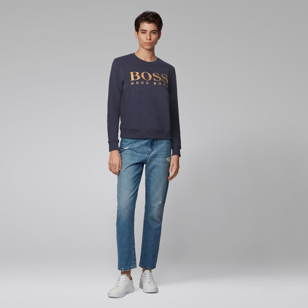 BOSS - Felpa Tastitch - 100% cotone - blu