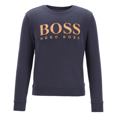 BOSS - Felpa Tastitch - 100% cotone - blu