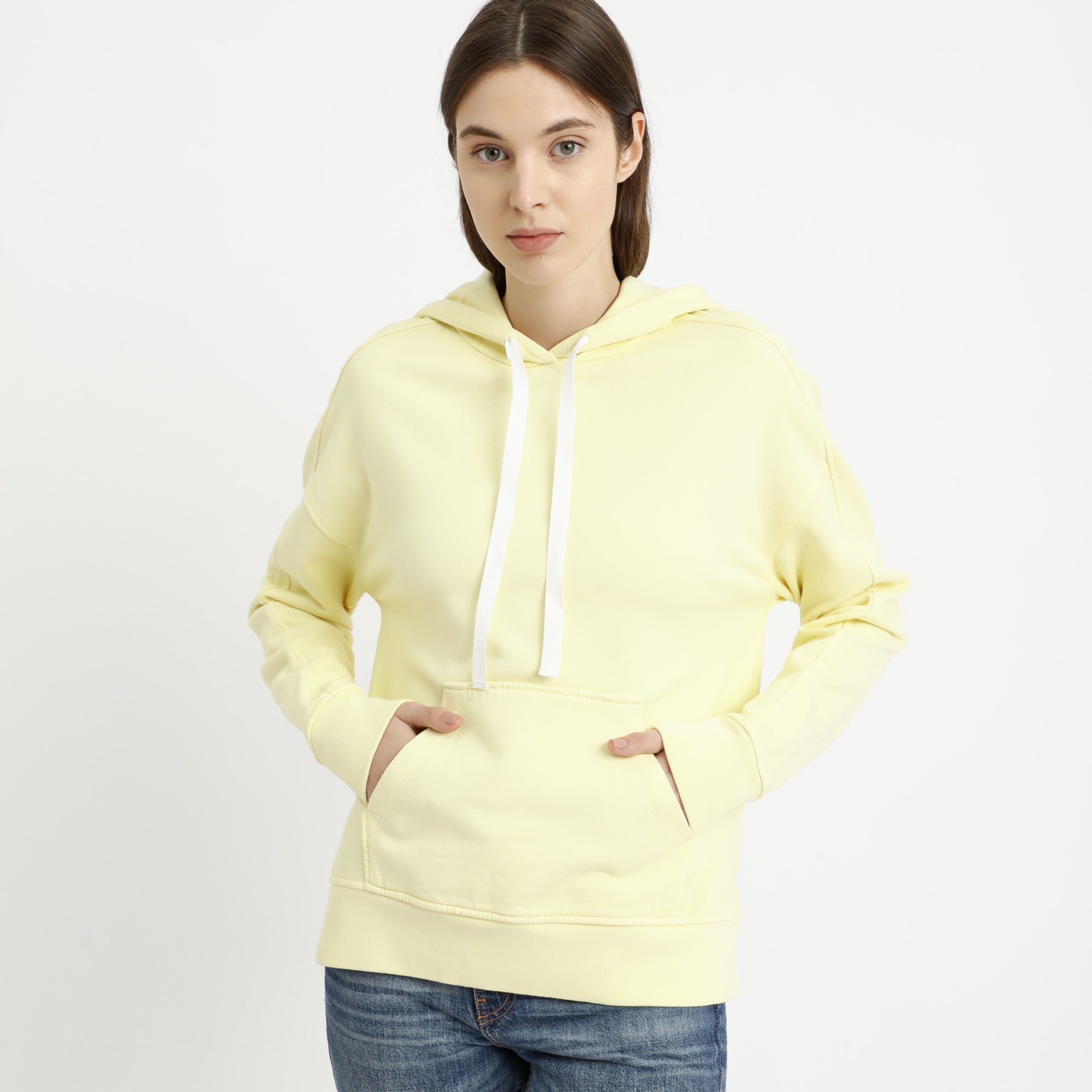 BOSS - Felpa Televi - 100% cotone - giallo chiaro