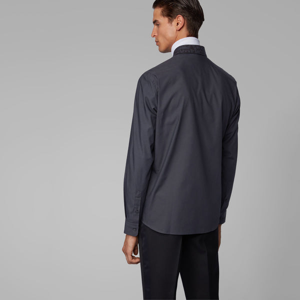 BOSS - Camicia Lukas - slim fit - 100% cotone - antracite