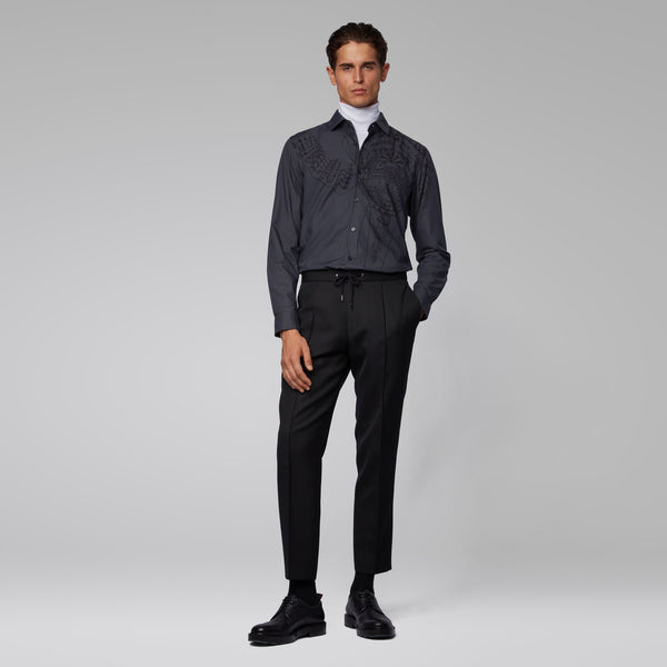 BOSS - Camicia Lukas - slim fit - 100% cotone - antracite