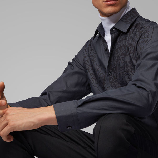 BOSS - Camicia Lukas - slim fit - 100% cotone - antracite