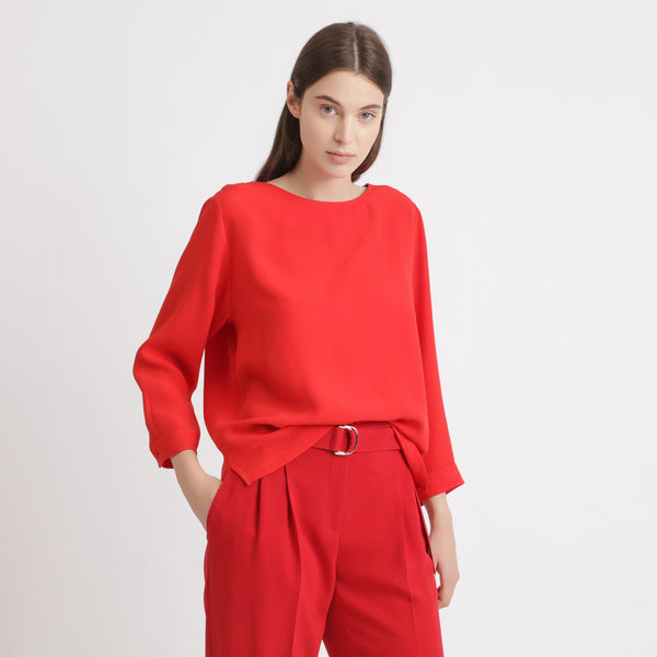 BOSS - blusa Ipiti - rosso