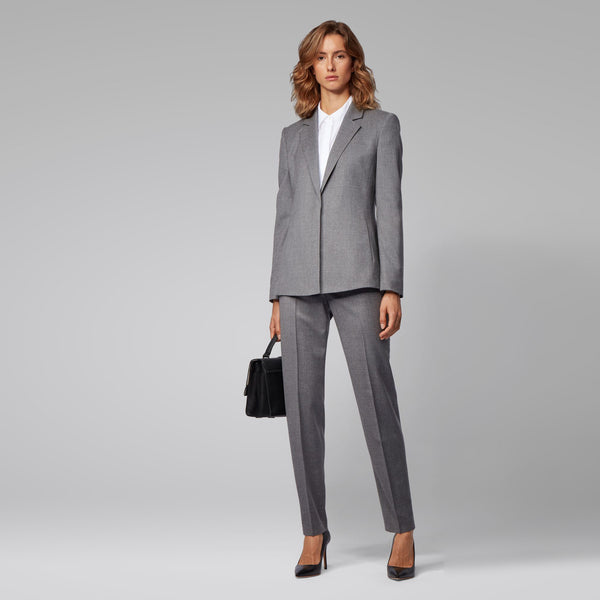 BOSS - Pantaloni da abito Tiluni - lana vergine - grigio