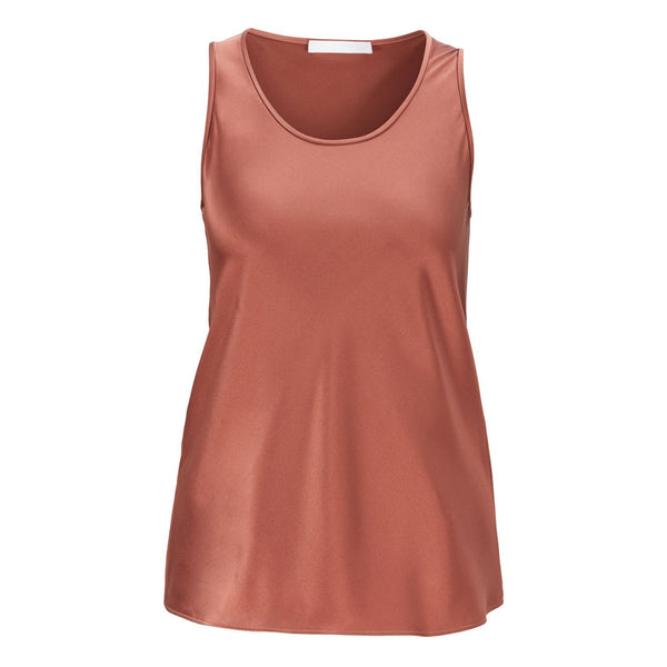 BOSS - blusa Inolea - seta - ruggine e rame