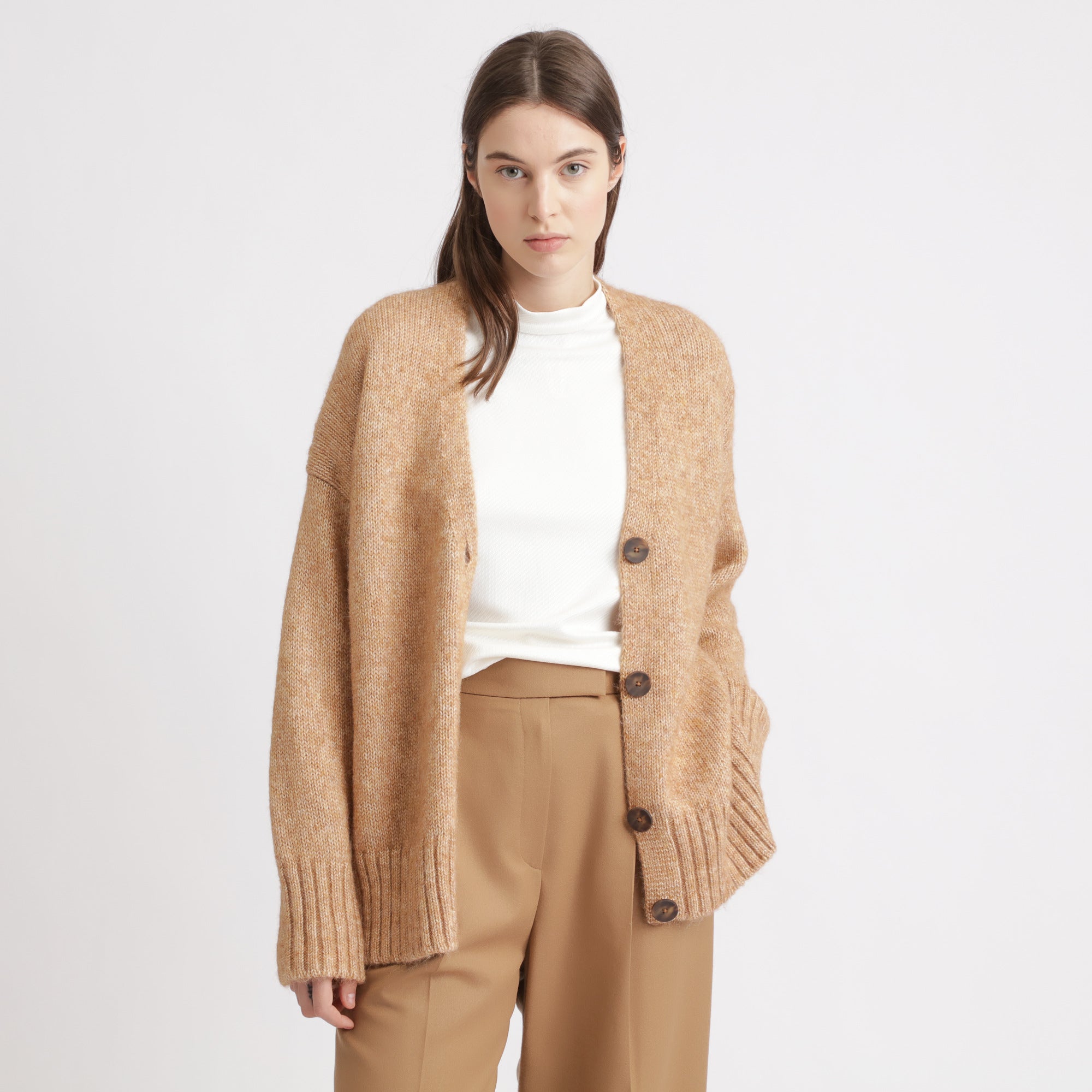BOSS - Cardigan Izzulla - color cammello