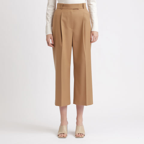BOSS - Pantaloni da abito Tayamana - lana vergine - marrone chiaro
