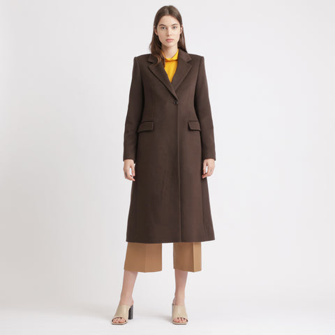 BOSS - Cappotto Cafella - 100% lana vergine - marrone scuro