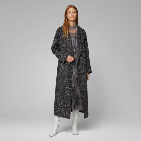 BOSS - Cappotto Capepper - nero e bianco