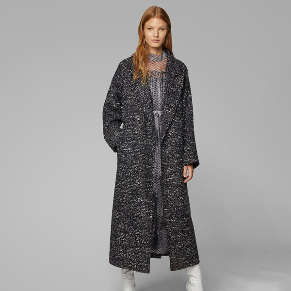 BOSS - Cappotto Capepper - nero e bianco
