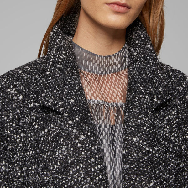 BOSS - Cappotto Capepper - nero e bianco