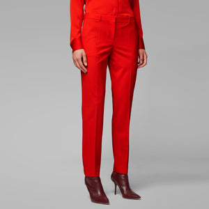 BOSS - Pantaloni da abito Tiluna - lana vergine - rosso