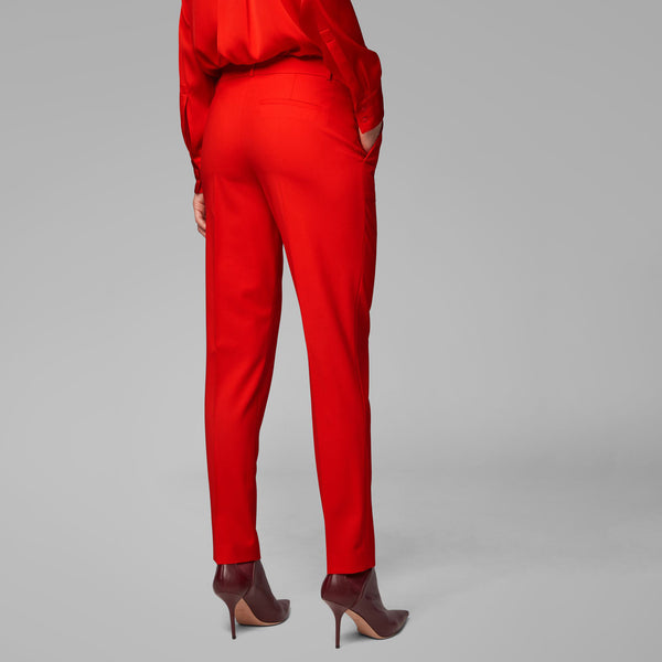 BOSS - Pantaloni da abito Tiluna - lana vergine - rosso