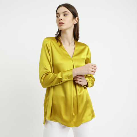 BOSS - Blusa Bintu - seta - giallo scuro