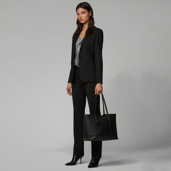 BOSS - blusa Inolea - grigio scuro e crema