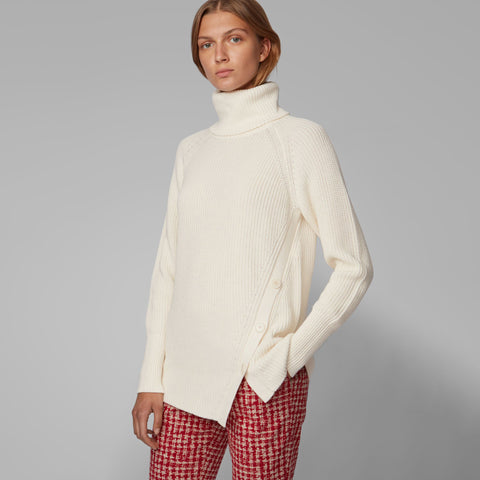 BOSS - Maglia Flania - cotone - bianco