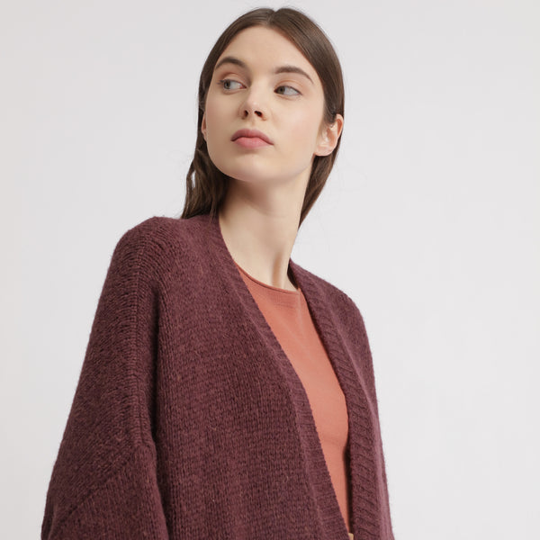 BOSS - Cardigan Wevelyn - rosso scuro