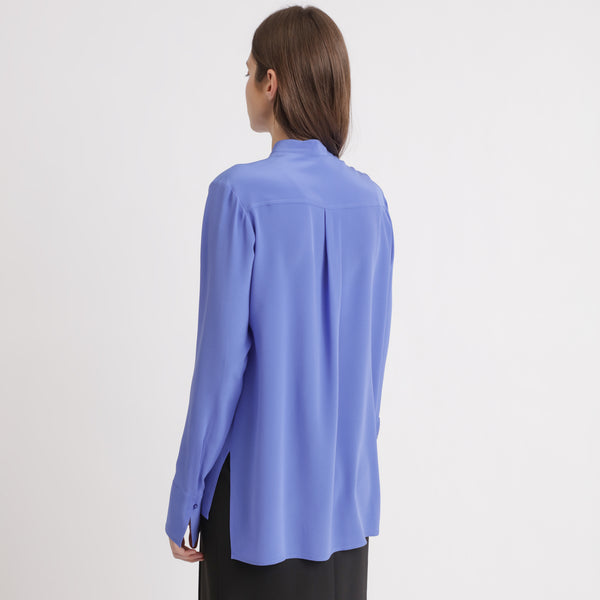 BOSS - Blusa Bosalera - 100% seta - blu