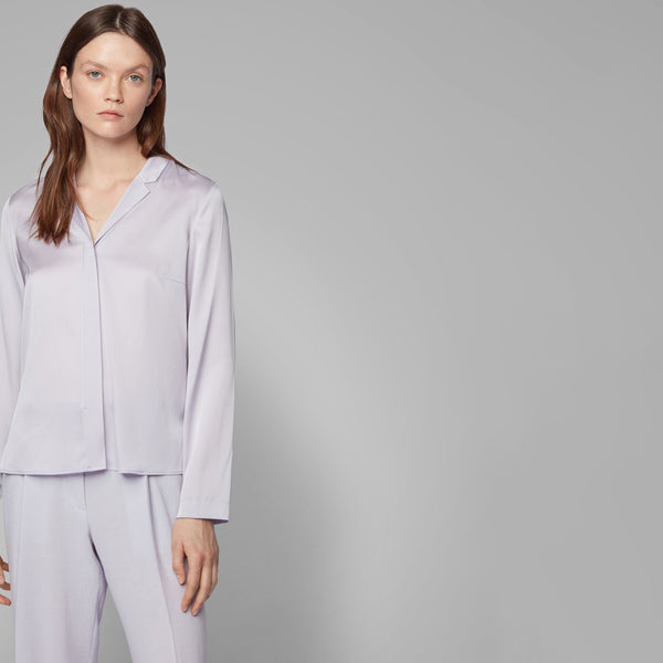 BOSS - Blusa Bivana - seta - viola chiaro