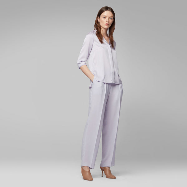 BOSS - Blusa Bivana - seta - viola chiaro