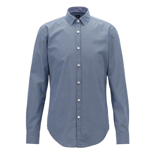 BOSS - Camicia Rikki - 100% cotone - blu scuro