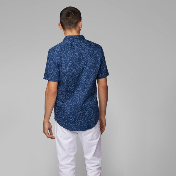 BOSS - Camicia Ronn - slim fit - 100% cotone - blu scuro