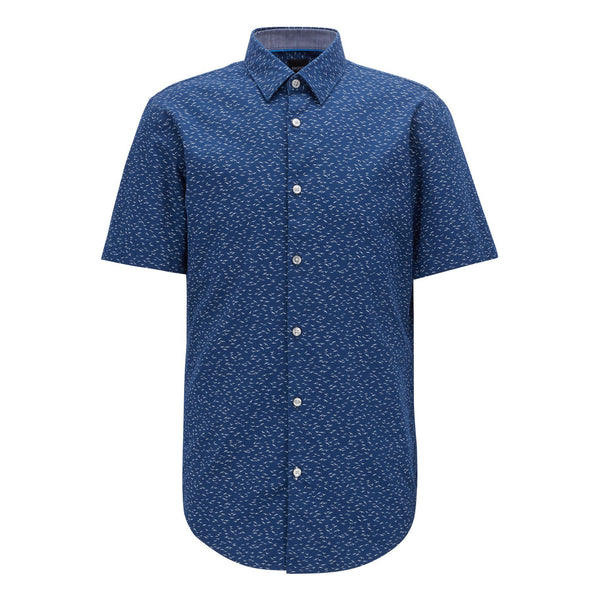BOSS - Camicia Ronn - slim fit - 100% cotone - blu scuro