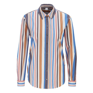 BOSS - Blusa Emaine - cotone - bianco e blu
