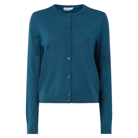 BOSS - Cardigan Fovetexa - 100% lana vergine - blu