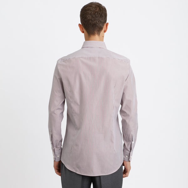 BOSS - Camicia Christo - 100% cotone - marrone e bianco