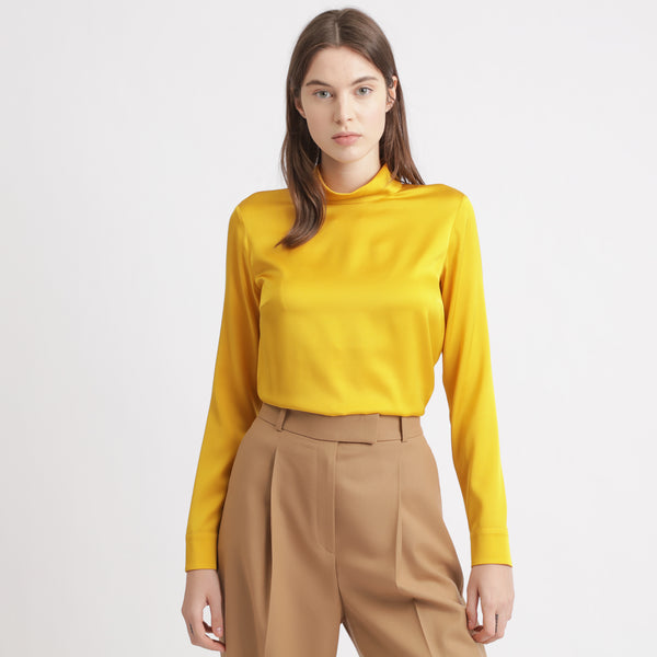 BOSS - blusa Inuku - seta - giallo