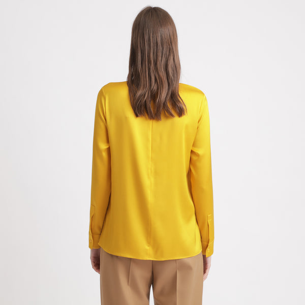 BOSS - blusa Inuku - seta - giallo