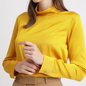 BOSS - blusa Inuku - seta - giallo