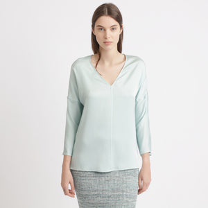 BOSS - blusa Inuka - seta - blu pallido