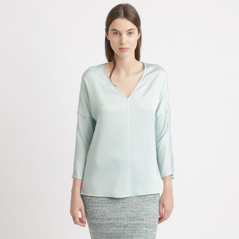 BOSS - blusa Inuka - seta - blu pallido