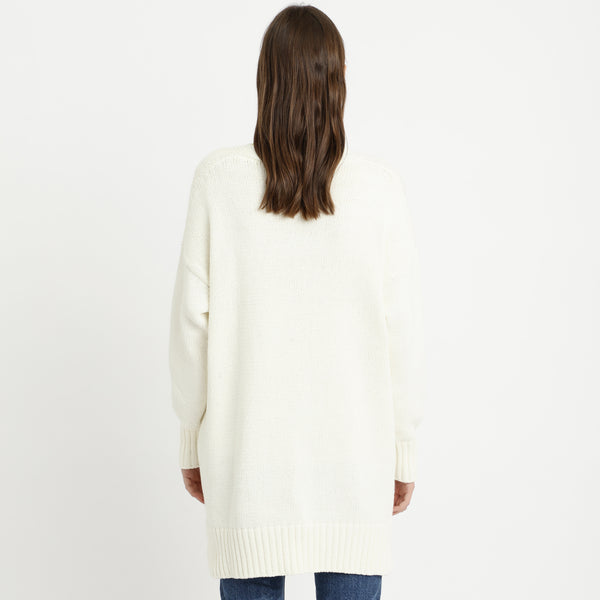 BOSS - Cardigan Isalinni - 100% cotone - bianco