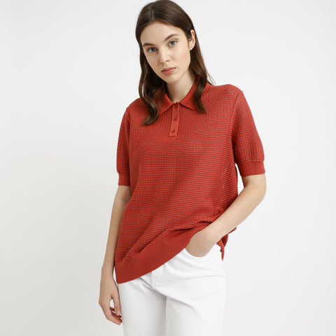 BOSS - Maglia Wilouise - cotone - ruggine e rame