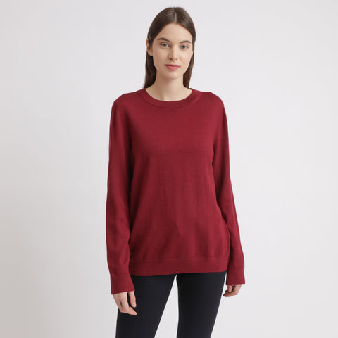 BOSS - Maglia Fegan - 100% lana vergine - rosso