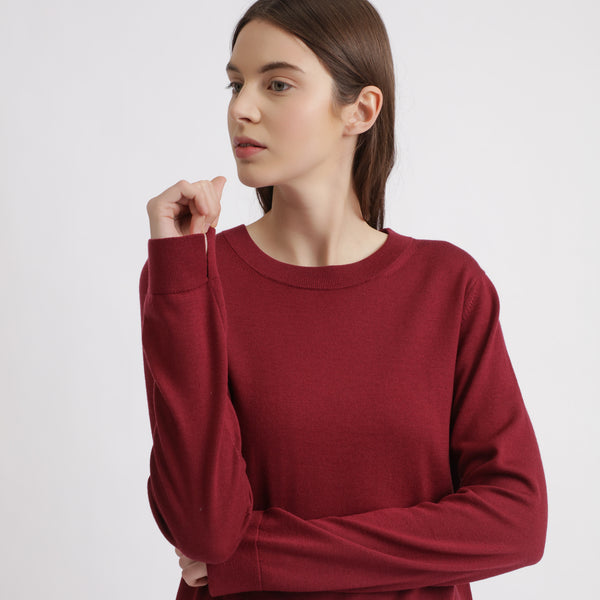 BOSS - Maglia Fegan - 100% lana vergine - rosso
