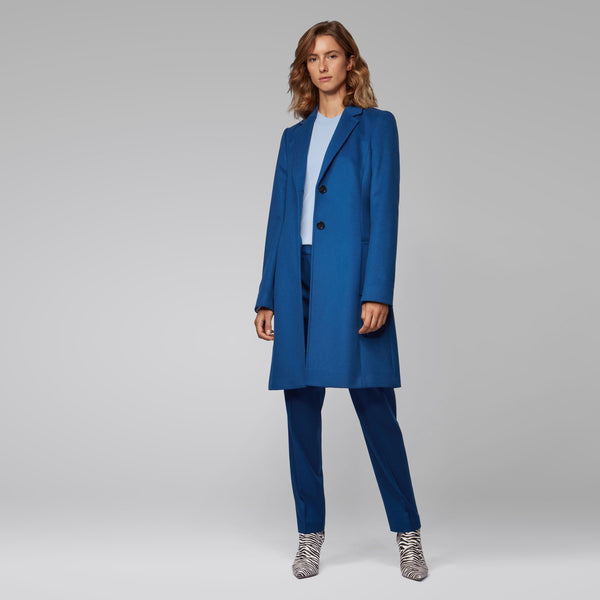 BOSS - Maglia Fegan - 100% lana vergine - turchese