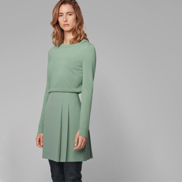 BOSS - Maglia Fegan - 100% lana vergine - verde chiaro