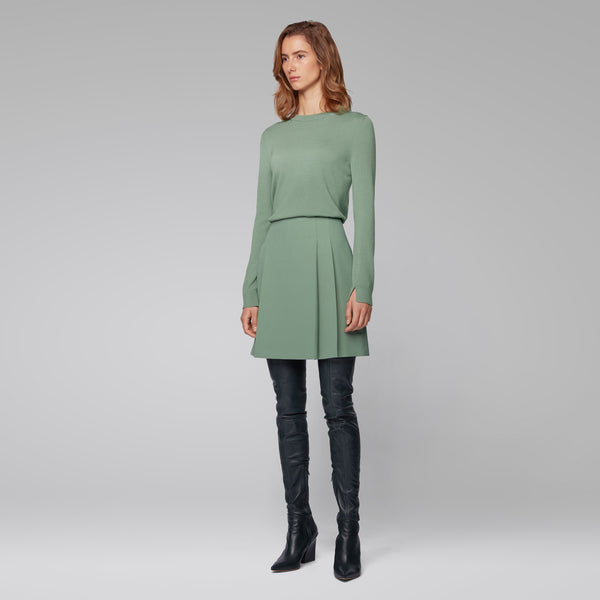 BOSS - Maglia Fegan - 100% lana vergine - verde chiaro