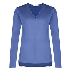 BOSS - blusa Ivala - seta - blu
