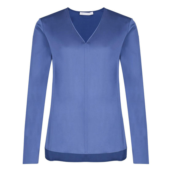 BOSS - blusa Ivala - seta - blu