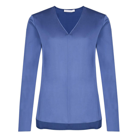 BOSS - blusa Ivala - seta - blu